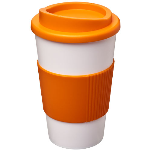 Gobelet isolant personnalisable 350ml Americano® Blanc / Orange